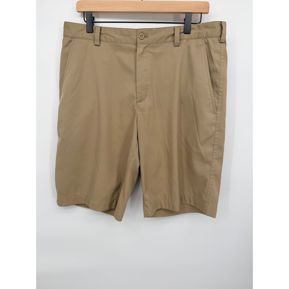 Nike Golf Shorts Men 33 Khaki Good Embroidered Swoosh Performance 330239-235